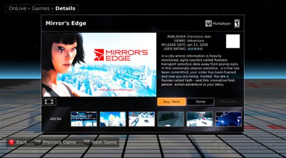 Mirror's Edge being showcased on the system